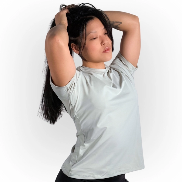 Camiseta Poliamida Manga Curta + Manguito Feminina Gelo 60
